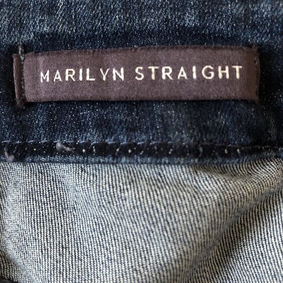 NYDJ Distressed Marilyn Straight Leg Jeans Size 24W Clean Monet Embroidered - Picture 11 of 12